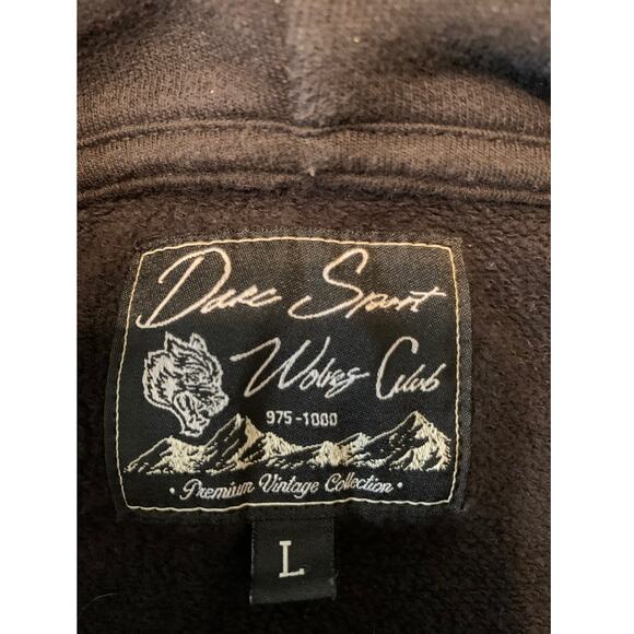 Darc Sport Wolves Black Hoodie  Sweatshirt Body Building Mens Large - Picture 2 of 8